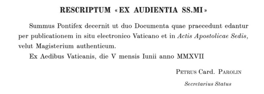 Rescrito oficial de Pietro Parolin