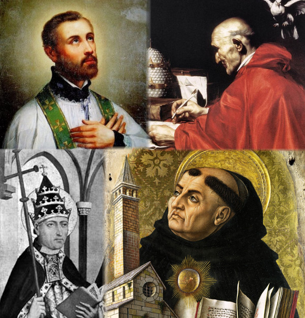 São Francisco Xavier, São Gregório Magno, Papa São Gregório II e São Tomás de Aquino